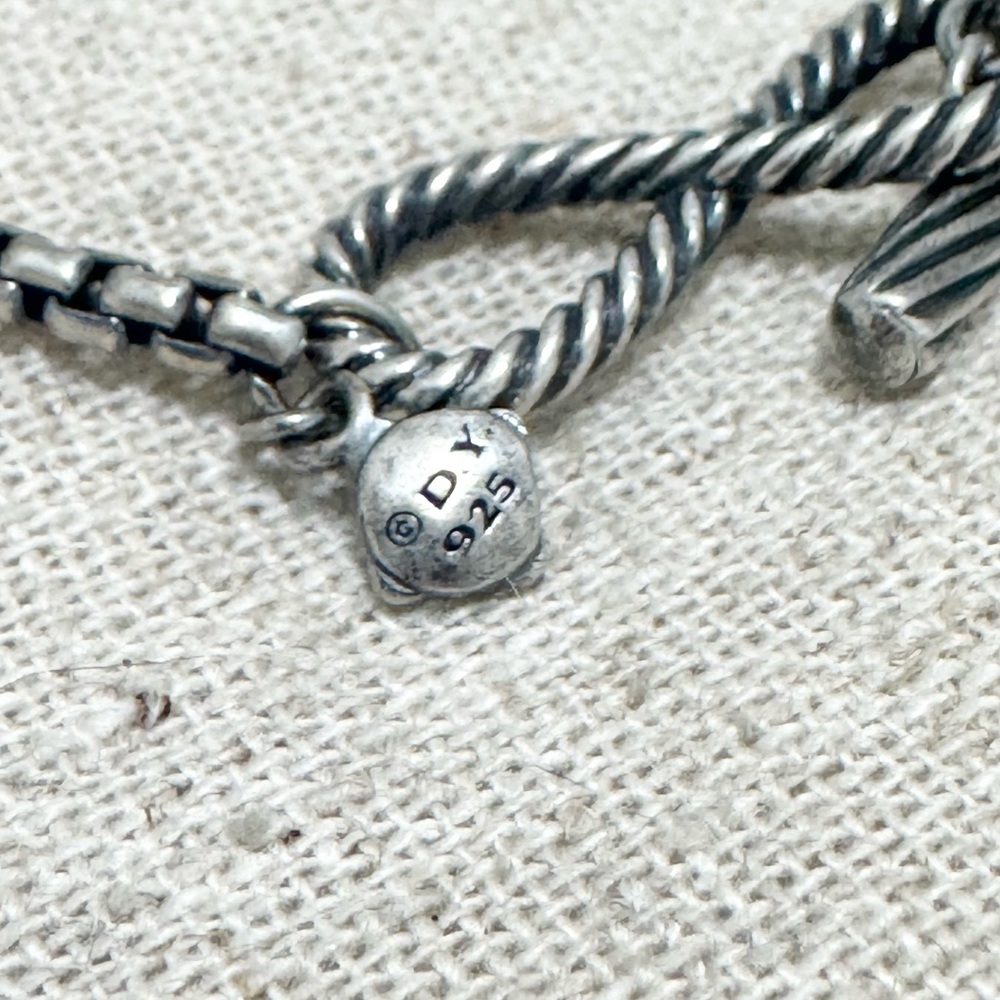David Yurman 47” Infinity Necklace with Black Onyx .925 Sterling Silver - Picture 9 of 11
